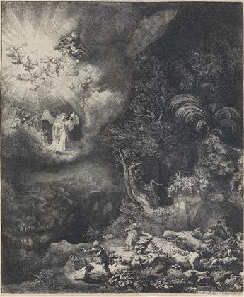 REMBRANDT VAN RIJN The Angel Appearing to the Shepherds.